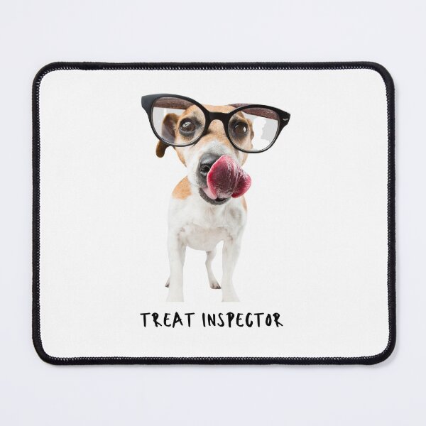 Item preview, Treat inspector. Funny Jack Russell terrier in oversized reading glasses, licking lips. designed and sold by JellyBeenzz.