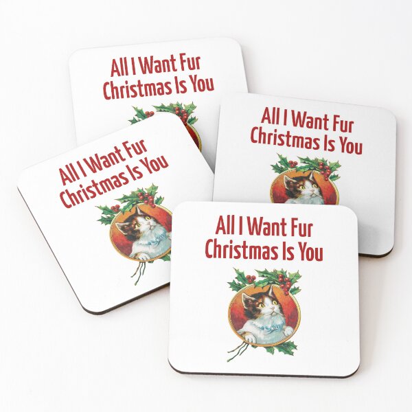 Item preview, All I Want Fur Christmas Is You Funny Cat Christmas Pun designed and sold by happinestSHOP.