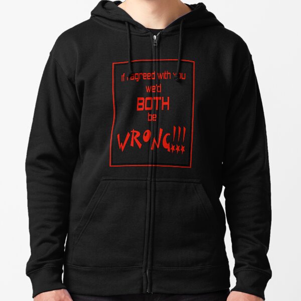 Both Wrong (Red/Black) Zipped Hoodie