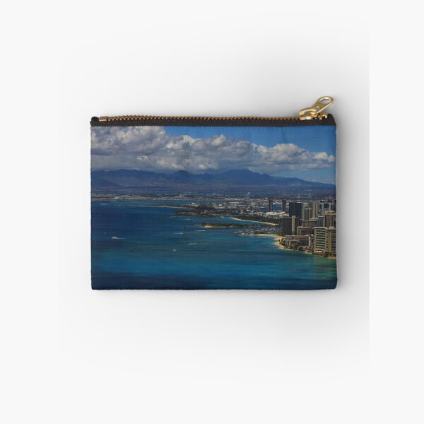 Item preview, View of Waikiki Beach from top of Diamond Head State Monument designed and sold by Adam Kuehl.