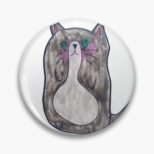 Item preview, Kid hand drawn grey cat designed and sold by Colonels  Basement.