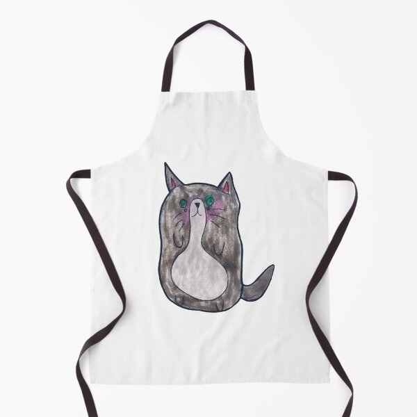 Item preview, Kid hand drawn grey cat designed and sold by Colonels Basement.