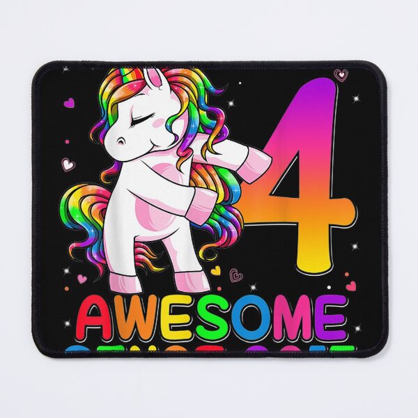 Item preview, 4 Years Old Unicorn Flossing 4th Birthday Girl Unicorn Party designed and sold by Chanielshian.