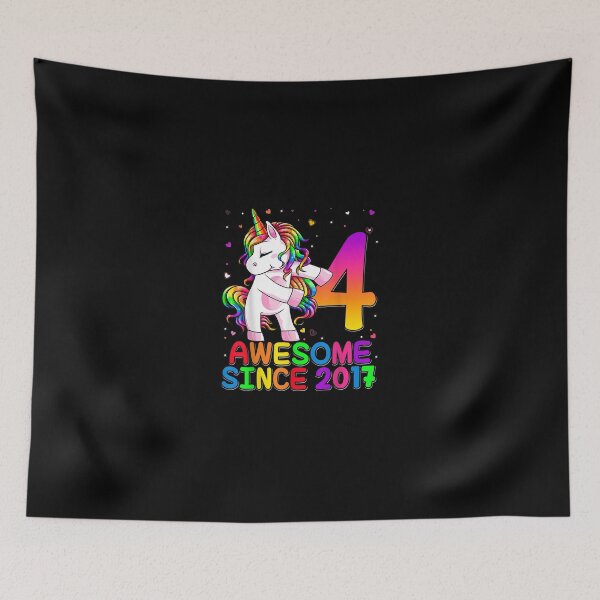 Item preview, 4 Years Old Unicorn Flossing 4th Birthday Girl Unicorn Party designed and sold by Chanielshian.