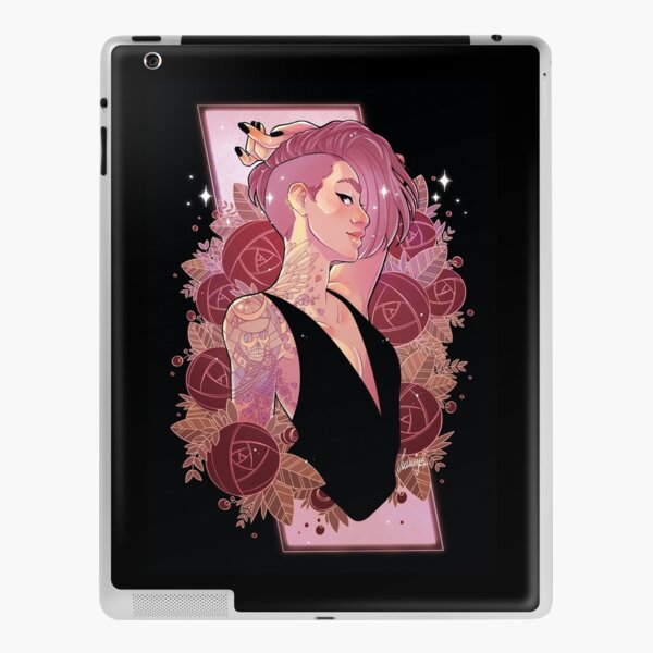 Hermosa chica anime con manga de tatuaje samurái Vinilo para iPad