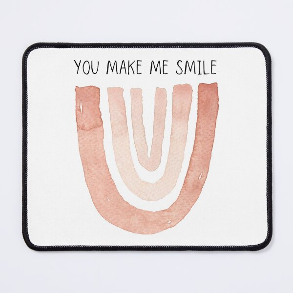 Item preview, You make me smile. Upside down watercolour rainbow and black, handwritten text (capitals) designed and sold by JellyBeenzz.