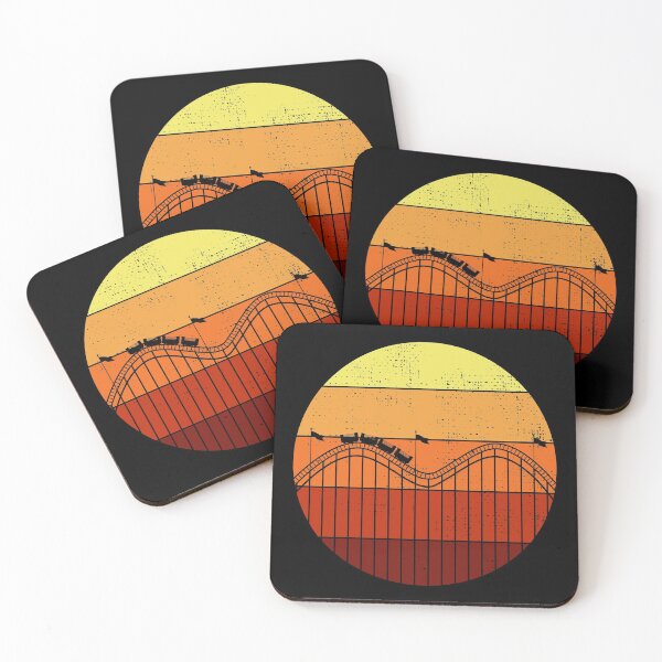 Item preview, Roller Coaster Amusement Park Vintage Retro Sunset designed and sold by CuteDesigns1.