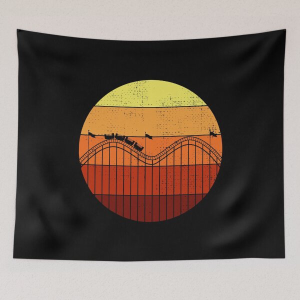 Item preview, Roller Coaster Amusement Park Vintage Retro Sunset designed and sold by CuteDesigns1.
