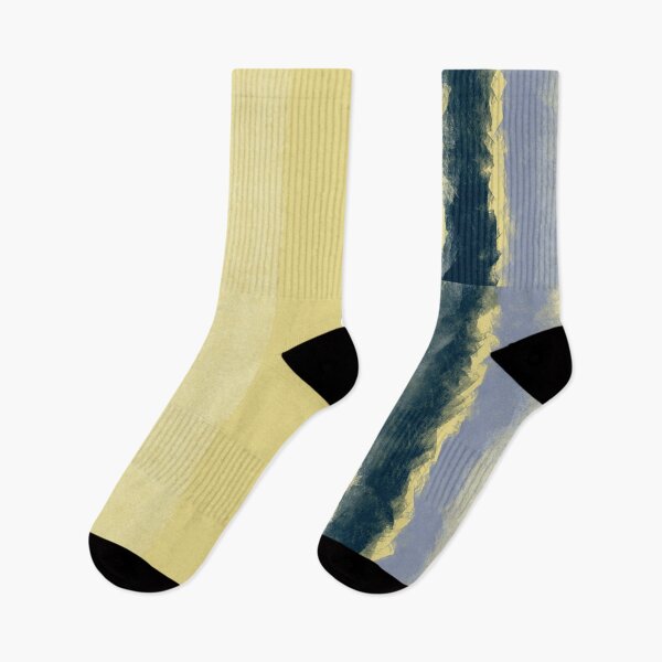 Item preview, Yellow, Navy Blue, Sky Blue Brush Stroke Stripes Design designed and sold by TomSaturnV.