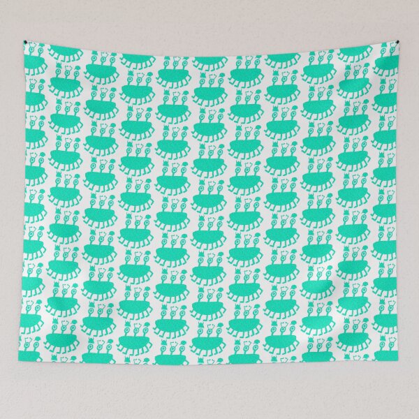 Item preview, Abstract Pattern Creature Aqua Green Walking Shopping Calls designed and sold by AraljanFusion.