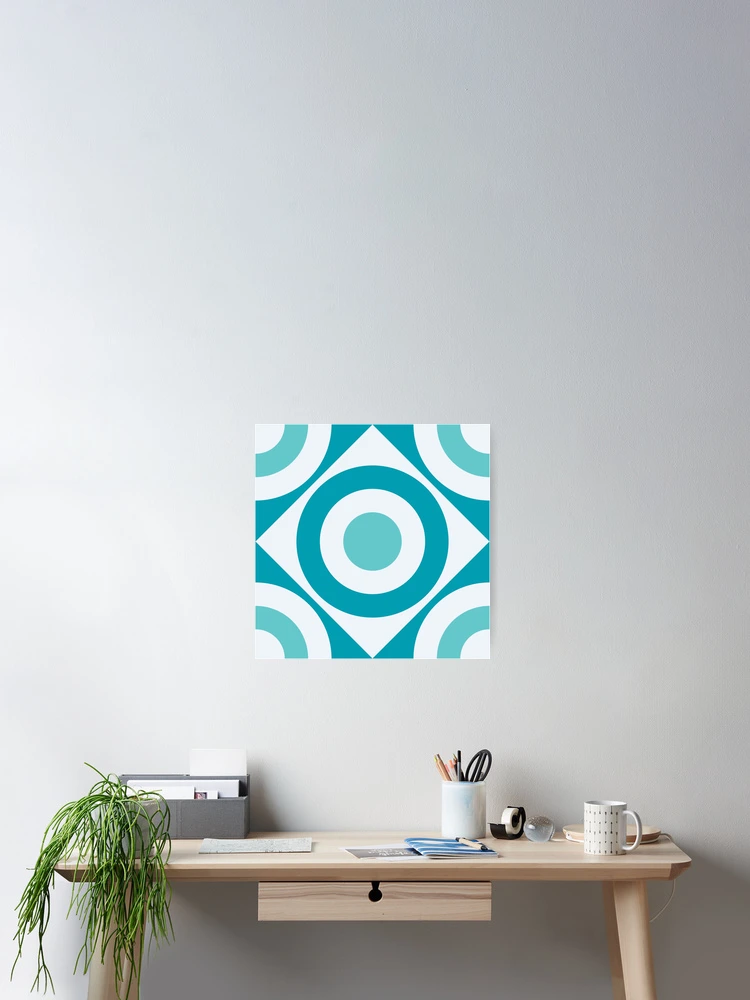 Thumbnail 2 of 3, Poster, Geometric Pattern: Rondel Diamond: Pacifica designed and sold by Red Wolf.