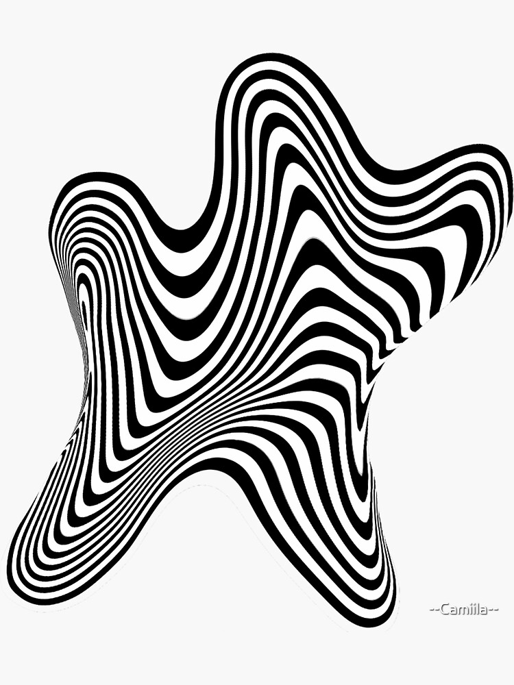 Thumbnail 3 of 3, Sticker, wavy illusion designed and sold by --Camiila--.