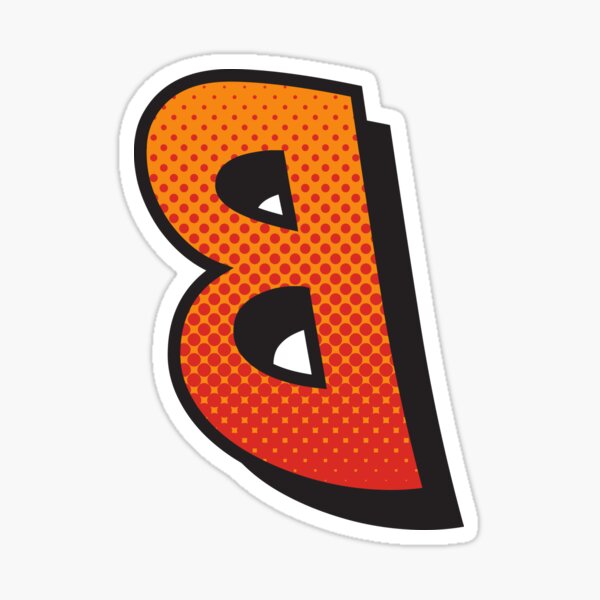 "Backwards letter letter B illustration colorful design" Sticker for