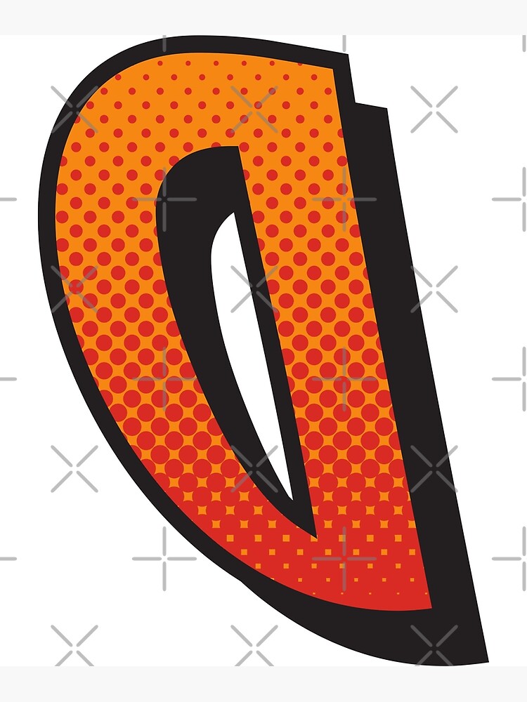 "Backwards letter letter D illustration colorful design" Poster by