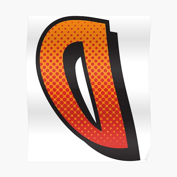 "Backwards letter letter D illustration colorful design" Poster by
