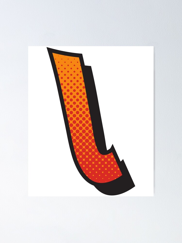 "Backwards letter letter J illustration colorful design" Poster for