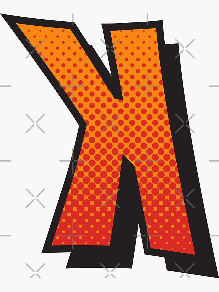 "Backwards letter letter K illustration colorful design" Sticker by