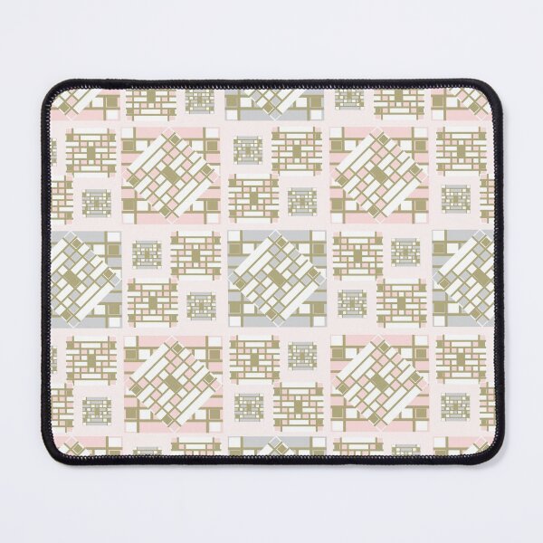 Item preview, Mosaic Pattern 4. pink, gold, grey, cubes, decor, art, Redbubble. designed and sold by PrintedDreams.