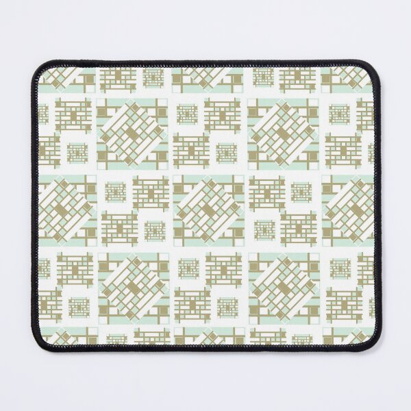 Item preview, Mosaic Pattern 1. mint, gold, white, cubes, decor, art, Redbubble. designed and sold by PrintedDreams.