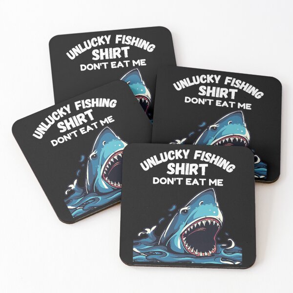 Item preview, Unlucky Fishing Shirt Don't Eat Me Scary Hungry Shark designed and sold by RGRamsey.