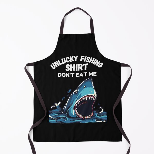 Item preview, Unlucky Fishing Shirt Don't Eat Me Scary Hungry Shark designed and sold by RGRamsey.