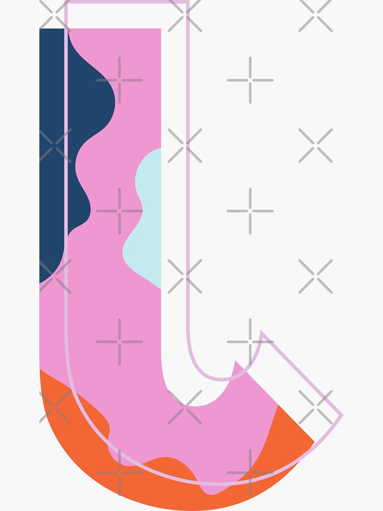 "Backwards letter letter J illustration edition 2 colorful design