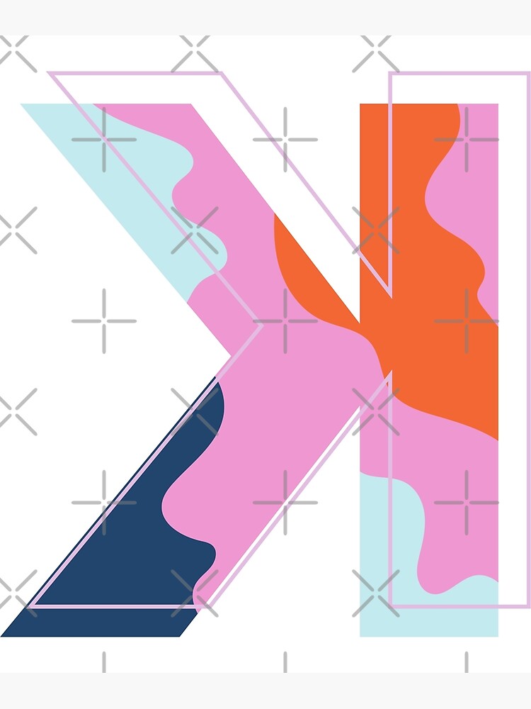 "Backwards letter letter K illustration edition 2 colorful design