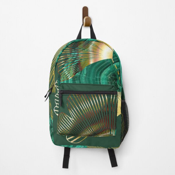 Item preview, gold, malachite, gingko, leaves, fan, emerald, monochrome designed and sold by Maria Mihailova.