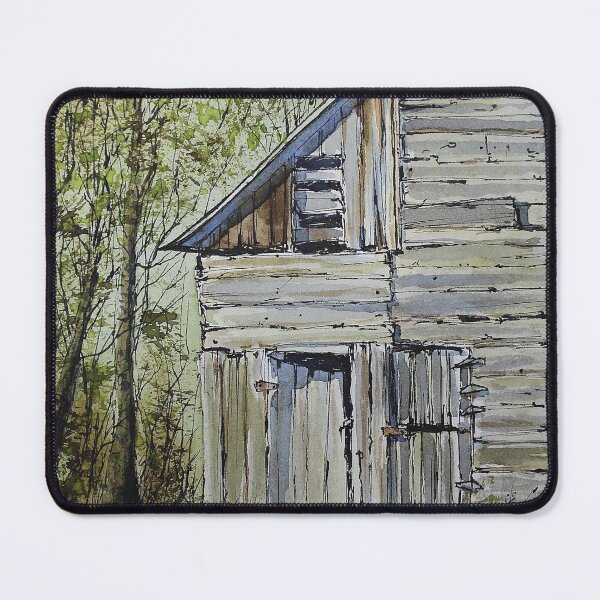 Item preview, Barn watercolor line and wash art by Nil Rocha art designed and sold by NilRochaArt.