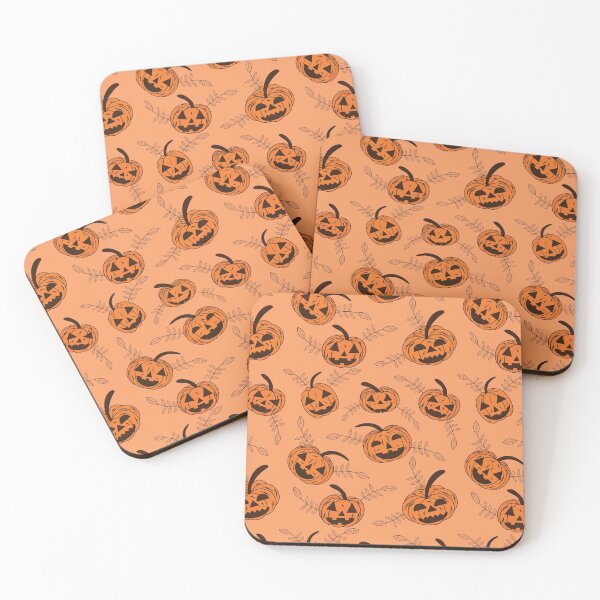 Item preview, Autumn leaves and spooky pumpkins  pattern  designed and sold by Yasminepatterns .