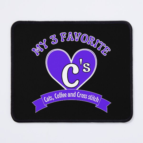 Item preview, My 3 favourite C's. Cats, Coffee and Cross Stitch designed and sold by TheGreenGoat.