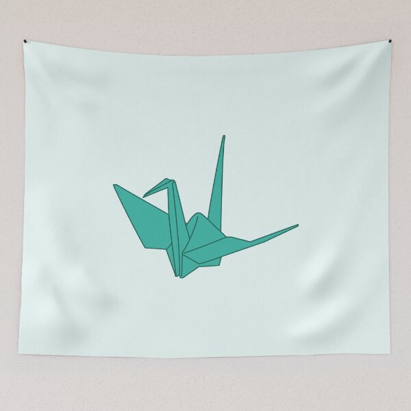 Aperçu de l'œuvre Origami grue oiseau design vert créée et vendue par LeaPoupin.