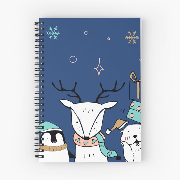 Aperçu de l'œuvre Pôle Nord Dessins D'Hiver De Nuit Ciel De Neige - Animaux mignons portant des vêtements d'hiver créée et vendue par DiviaDesigns.