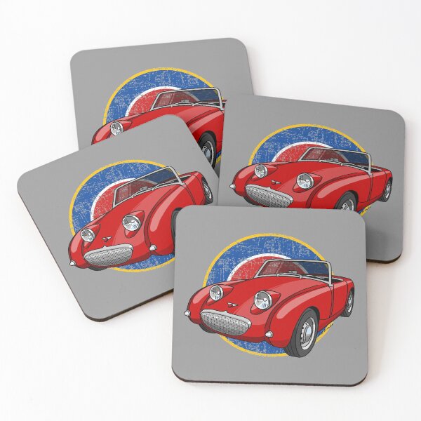 Item preview, My drawing of the red Frogeye Sprite with aviation flag background designed and sold by designjaag.