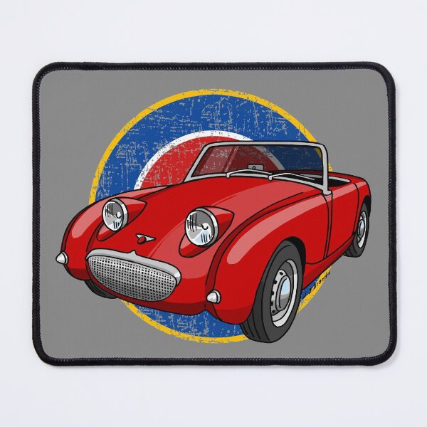 Item preview, My drawing of the red Frogeye Sprite with aviation flag background designed and sold by designjaag.