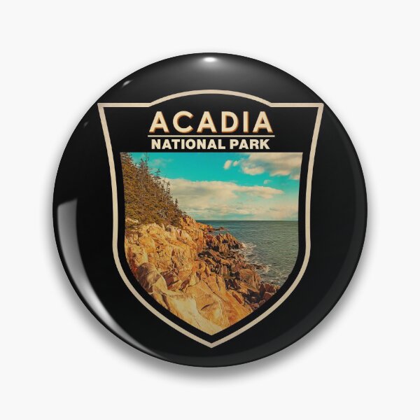 Item preview, Acadia National Park Bar Harbor Maine Watercolor Badge designed and sold by KrisSidDesigns.