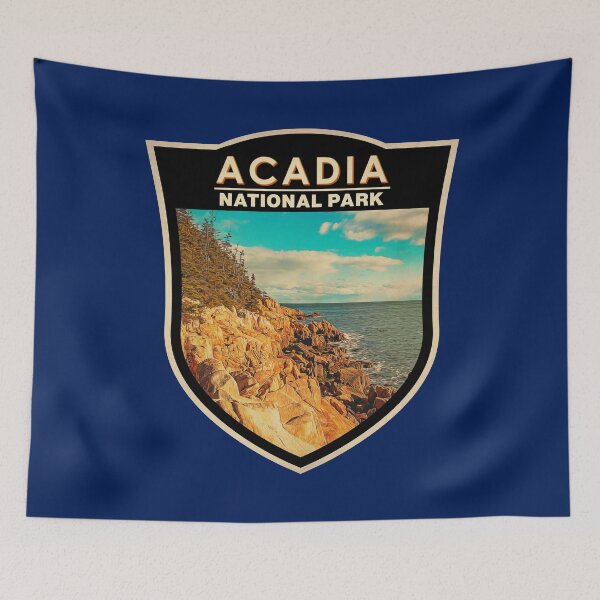 Item preview, Acadia National Park Bar Harbor Maine Watercolor Badge designed and sold by KrisSidDesigns.
