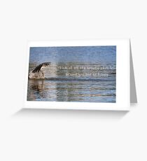 Great Blue Heron on Lost Lagoon Lake (with quote) Greeting Card