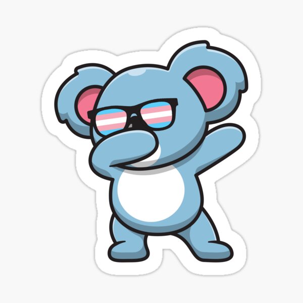 transgender koala transsexual dabbing sticker by insanius redbubble