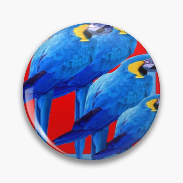 Item preview, BLUE PERCHED MACAWS PATTERN RED ART ABSTRACT designed and sold by sharlesart.