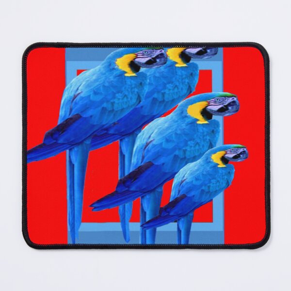 Item preview, BLUE PERCHED MACAWS PATTERN RED ART ABSTRACT designed and sold by sharlesart.