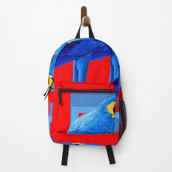 Item preview, BLUE PERCHED MACAWS PATTERN RED ART ABSTRACT designed and sold by sharlesart.