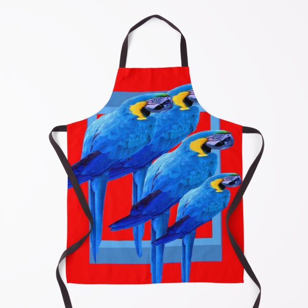 Item preview, BLUE PERCHED MACAWS PATTERN RED ART ABSTRACT designed and sold by sharlesart.