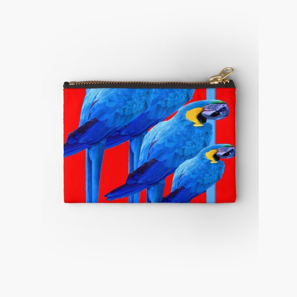 Item preview, BLUE PERCHED MACAWS PATTERN RED ART ABSTRACT designed and sold by sharlesart.