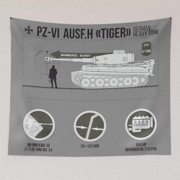Item preview, Infographics of Pz-VI Ausf. H Tiger on light designed and sold by FAawRay.