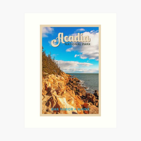 Item preview, Acadia National Park Bar Harbor Maine Watercolor Vintage designed and sold by KrisSidDesigns.