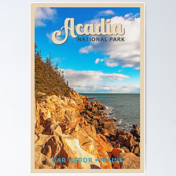 Item preview, Acadia National Park Bar Harbor Maine Watercolor Vintage designed and sold by KrisSidDesigns.