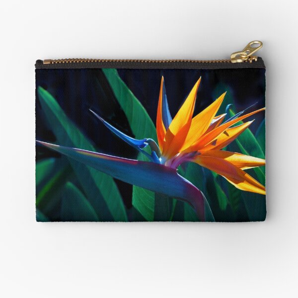 Bird of Paradise flower (Strelitzia nicolai) Zipper Pouch