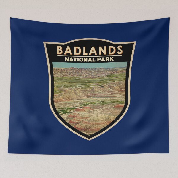 Item preview, Badlands National Park South Dakota Watercolor Badge designed and sold by KrisSidDesigns.