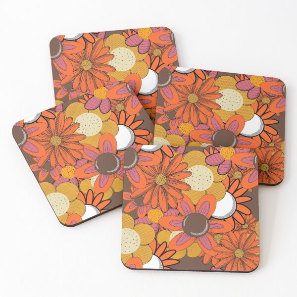 Item preview, 70s Groovy Flowers Brown designed and sold by Snexus.